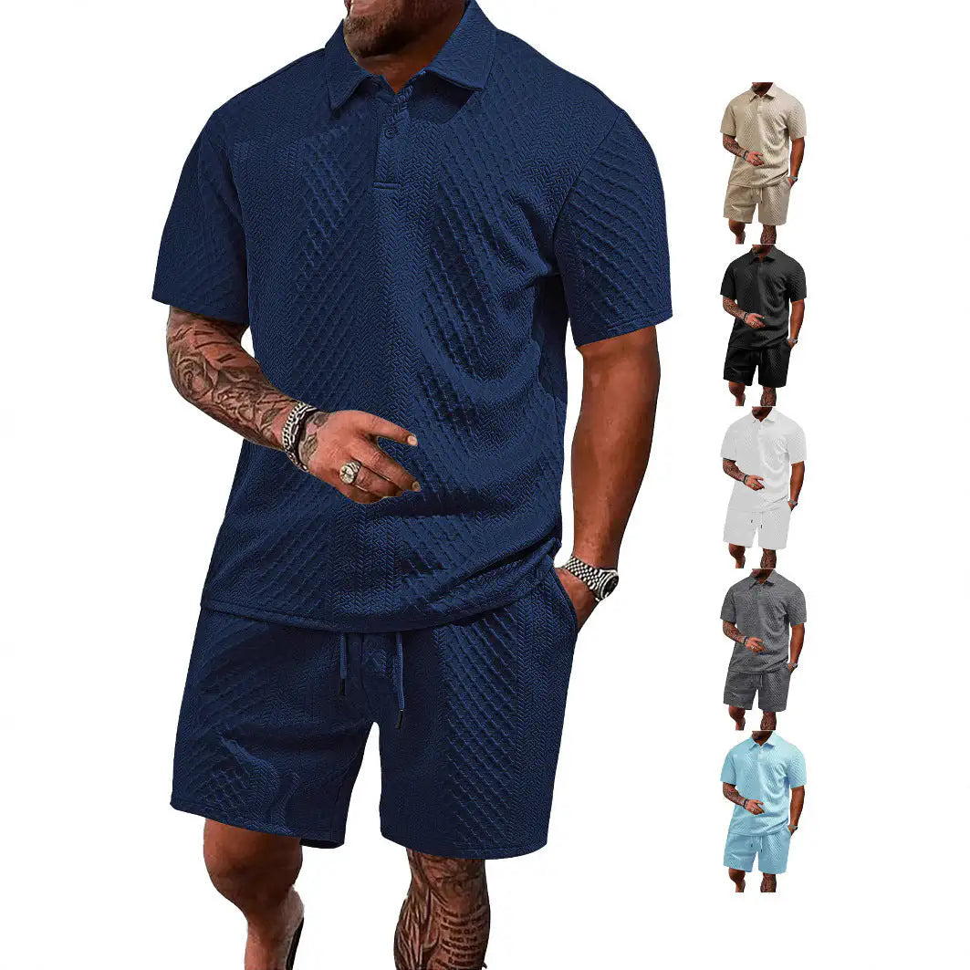 Conjunto polo y short verano hombre — Milano Vibes — Azul
