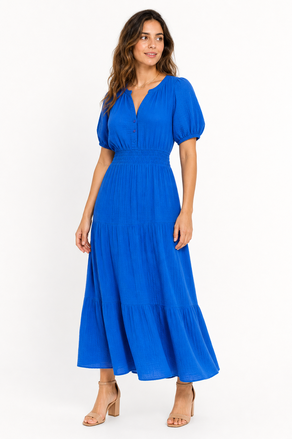 Vestido largo boho - Azul Brillante