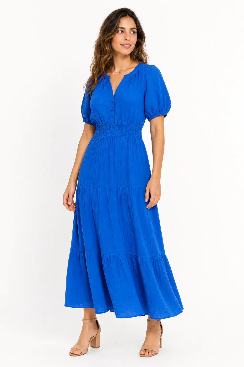 Vestido largo boho - Azul Brillante