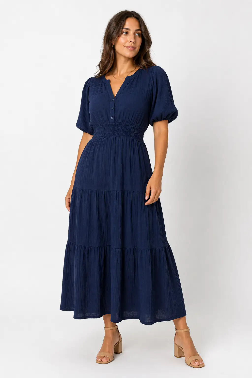 Vestido largo boho - Azul Marino