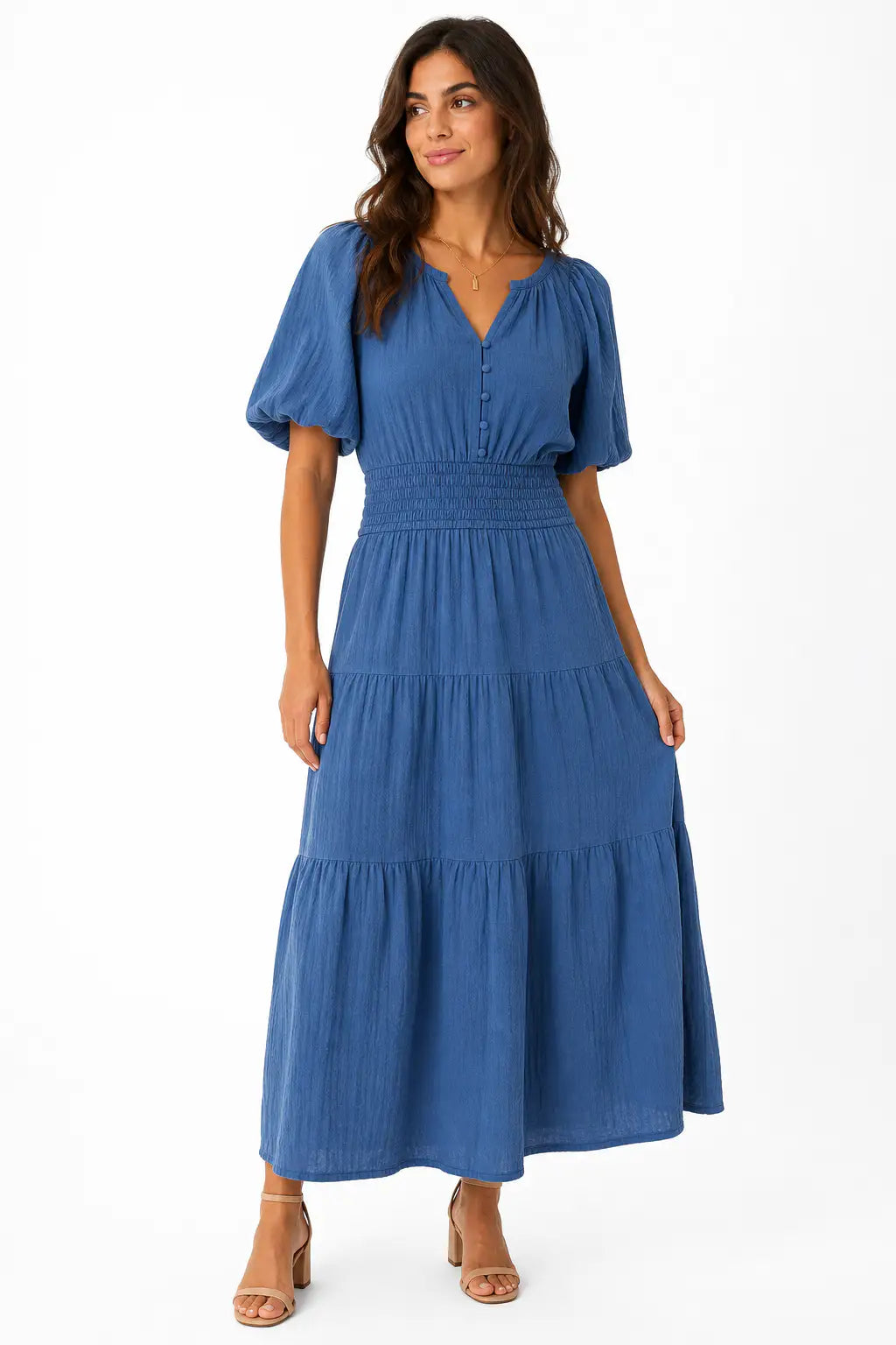 Vestido largo boho - Azul