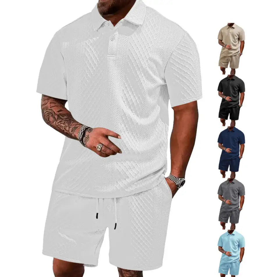 Conjunto polo y short verano hombre — Milano Vibes — Blanco