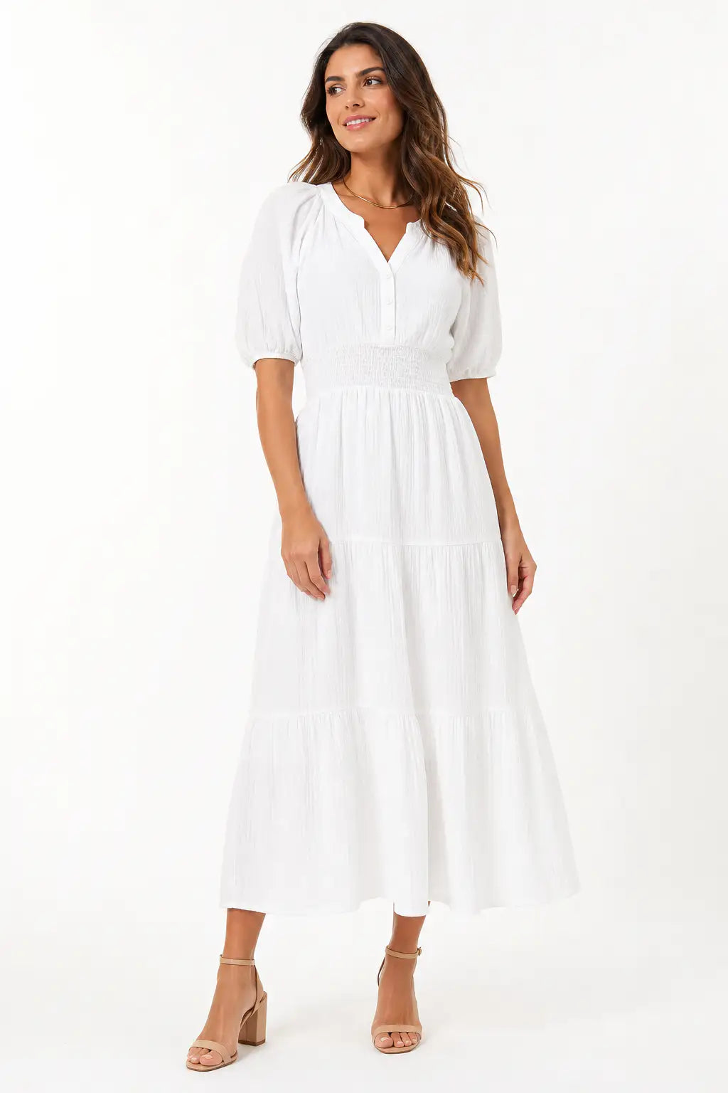 Vestido largo boho - Blanco