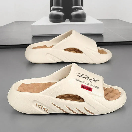 Sandalias slide - Caqui y Marron