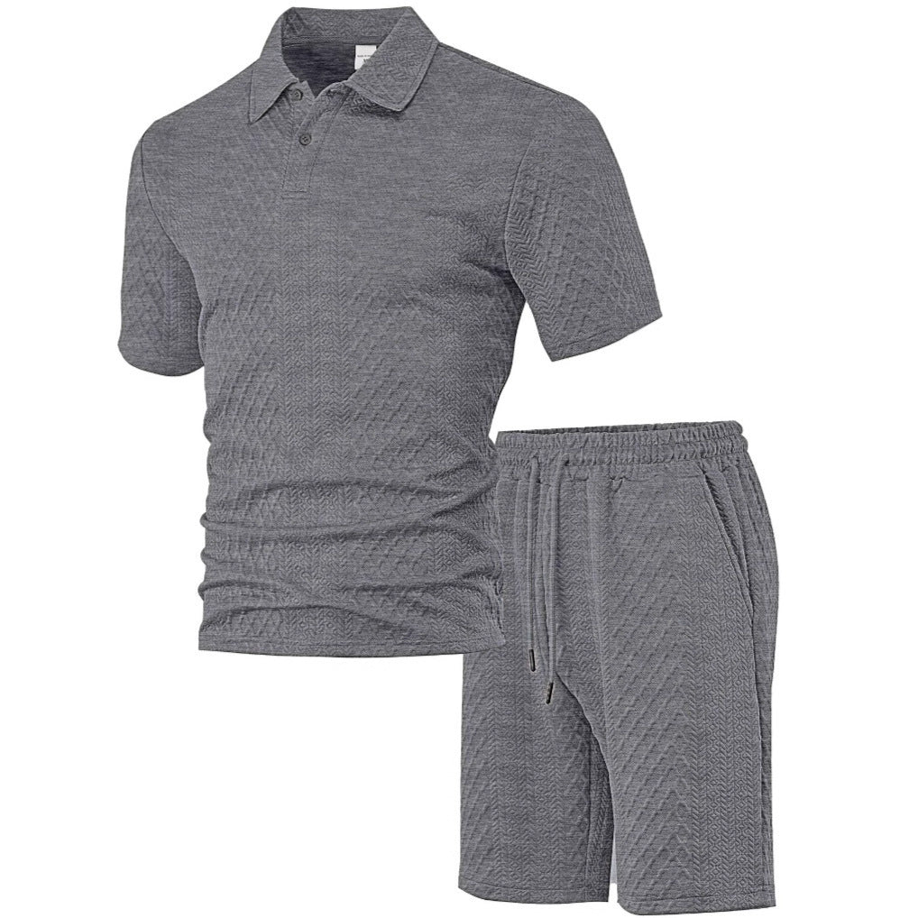 Conjunto polo y short verano hombre — Milano Vibes — Gris
