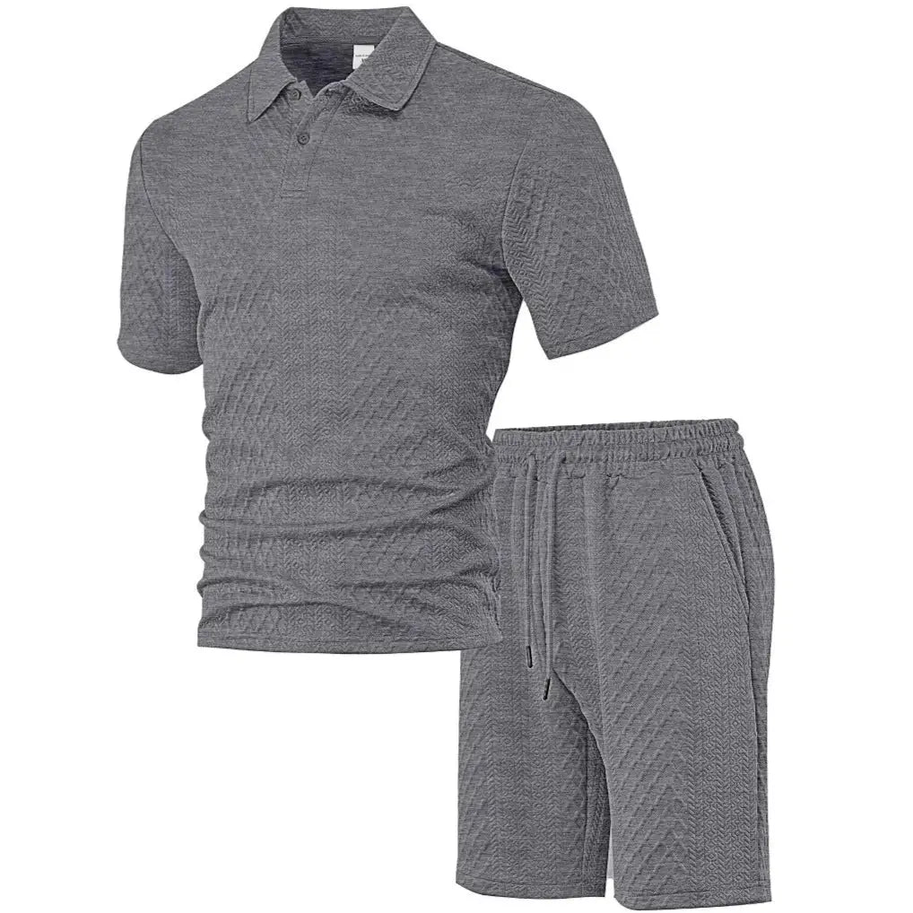 Conjunto polo y short verano hombre — Milano Vibes — Gris