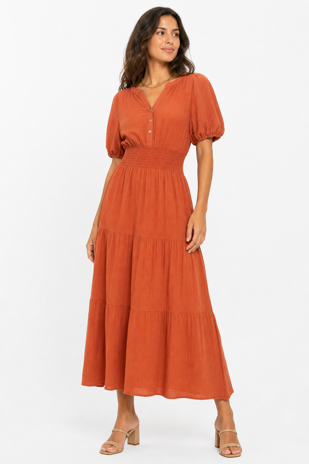 Vestido largo boho terracota - foto principal
