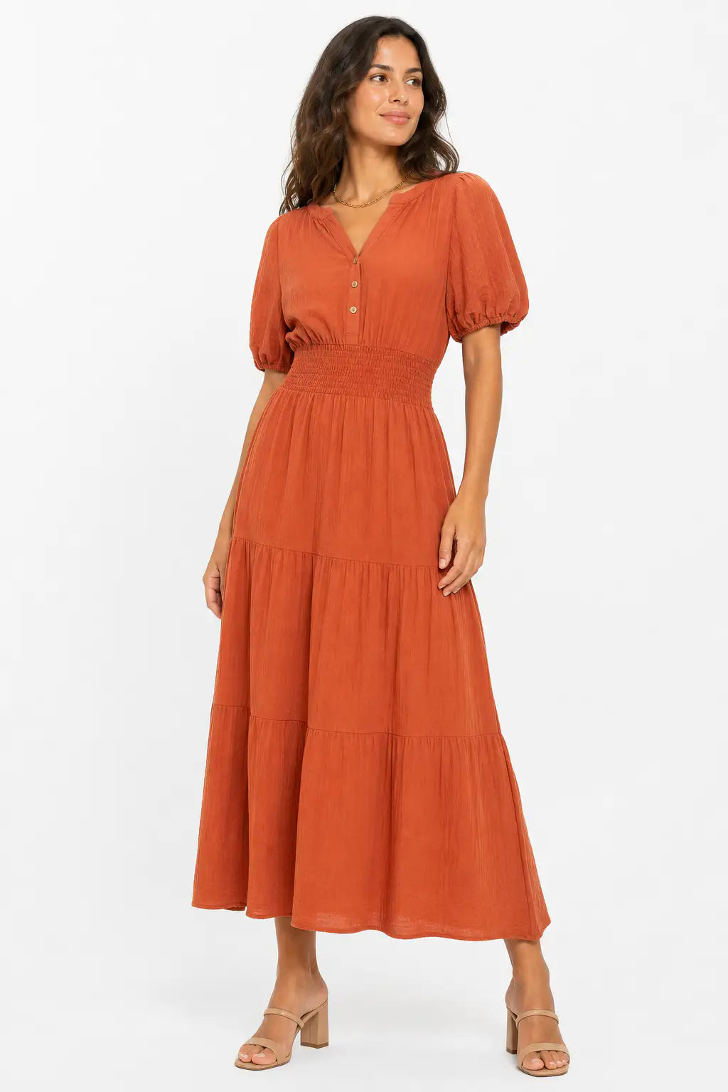 Vestido largo boho terracota - foto principal