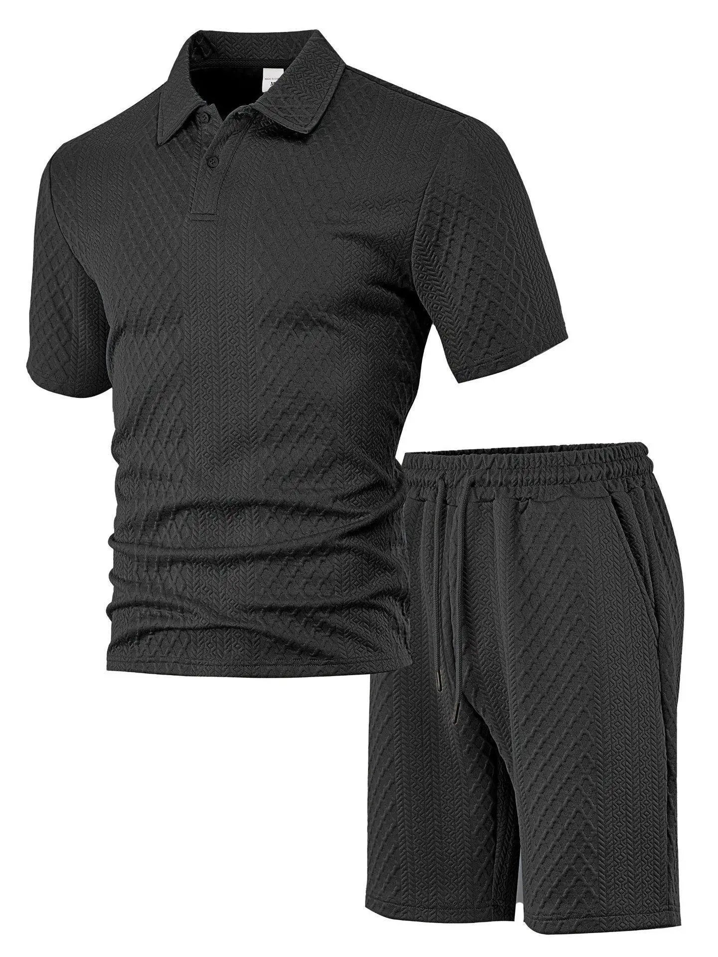 Conjunto polo y short verano hombre — Milano Vibes — Negro