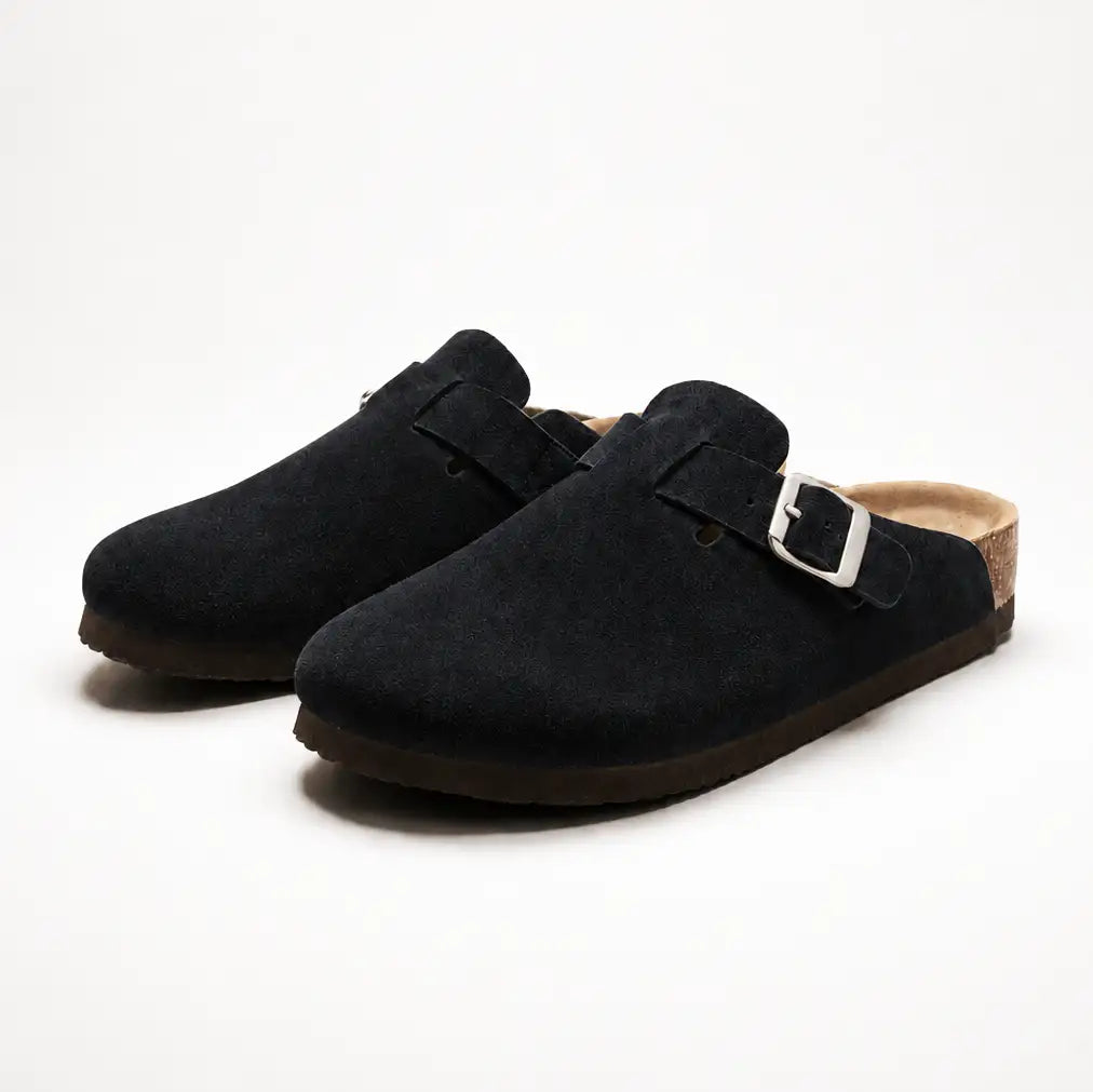 Zuecos de ante - Negro