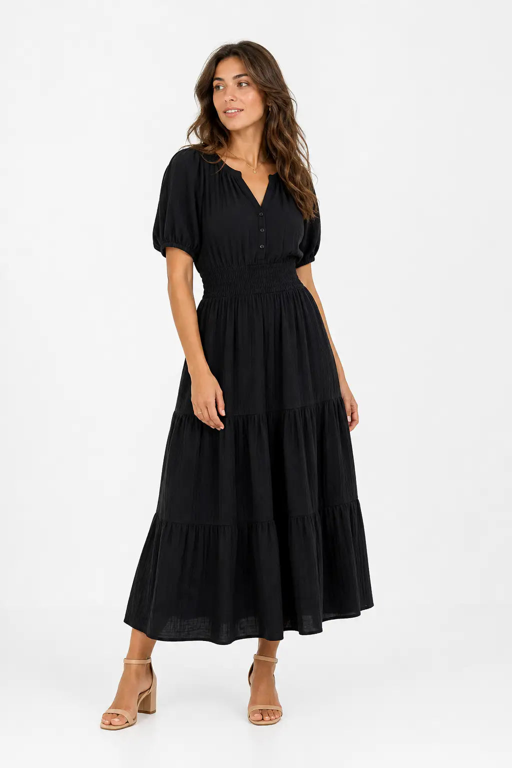 Vestido largo boho - Negro
