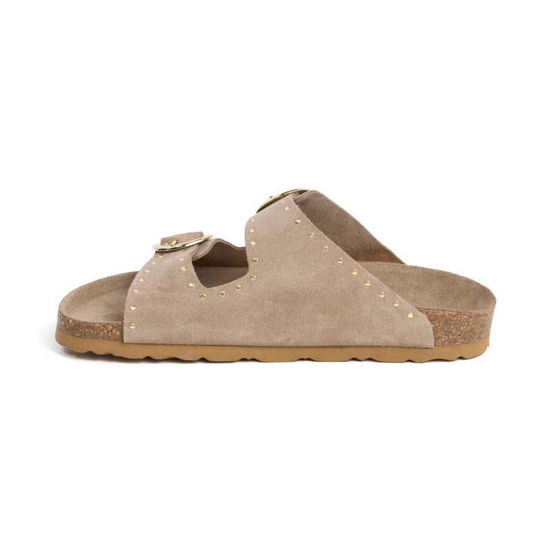 Sandalia de ante beige Milano Vibes - perfil