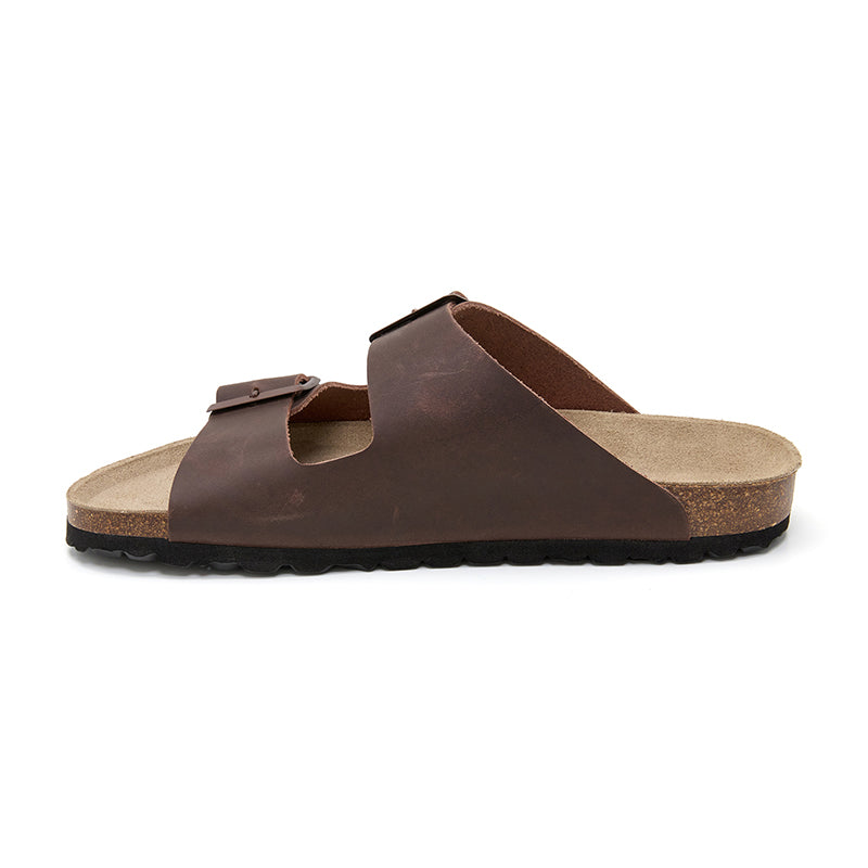 Sandalia de cuero marron Milano Vibes - perfil