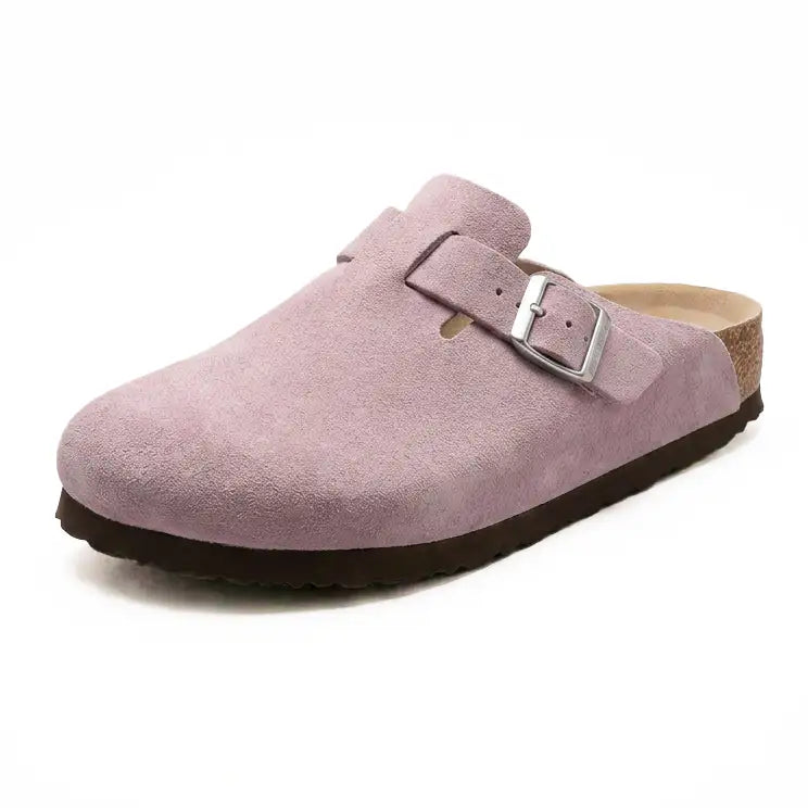 Zuecos de ante - Rosa