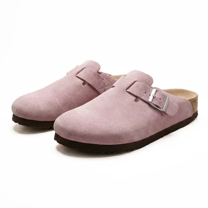 Zuecos de ante - Rosa