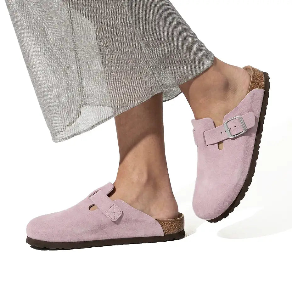 Zuecos de ante - Rosa