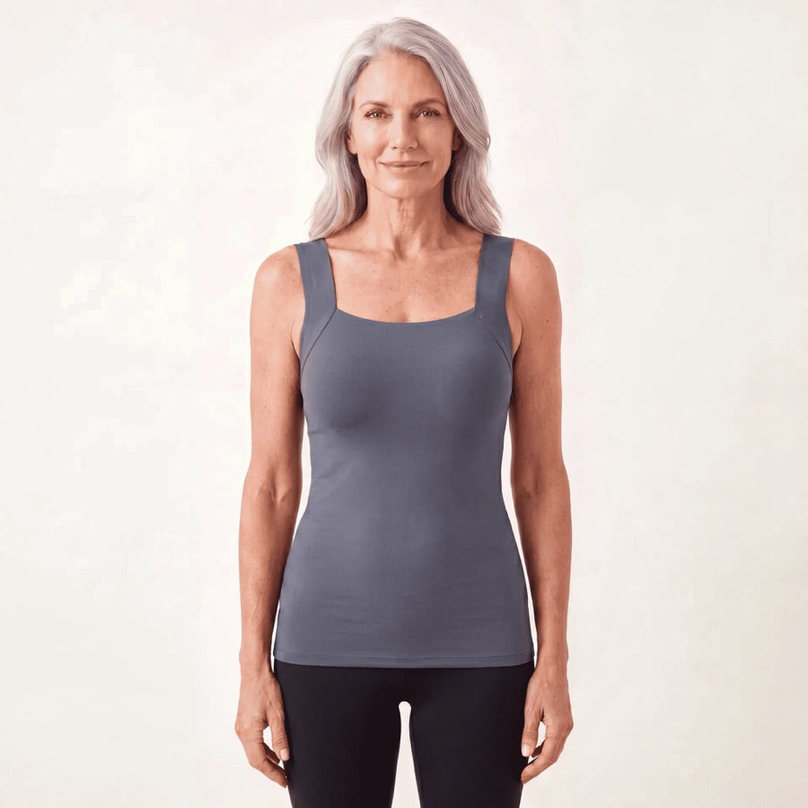 Top con sujetador integrado en gris