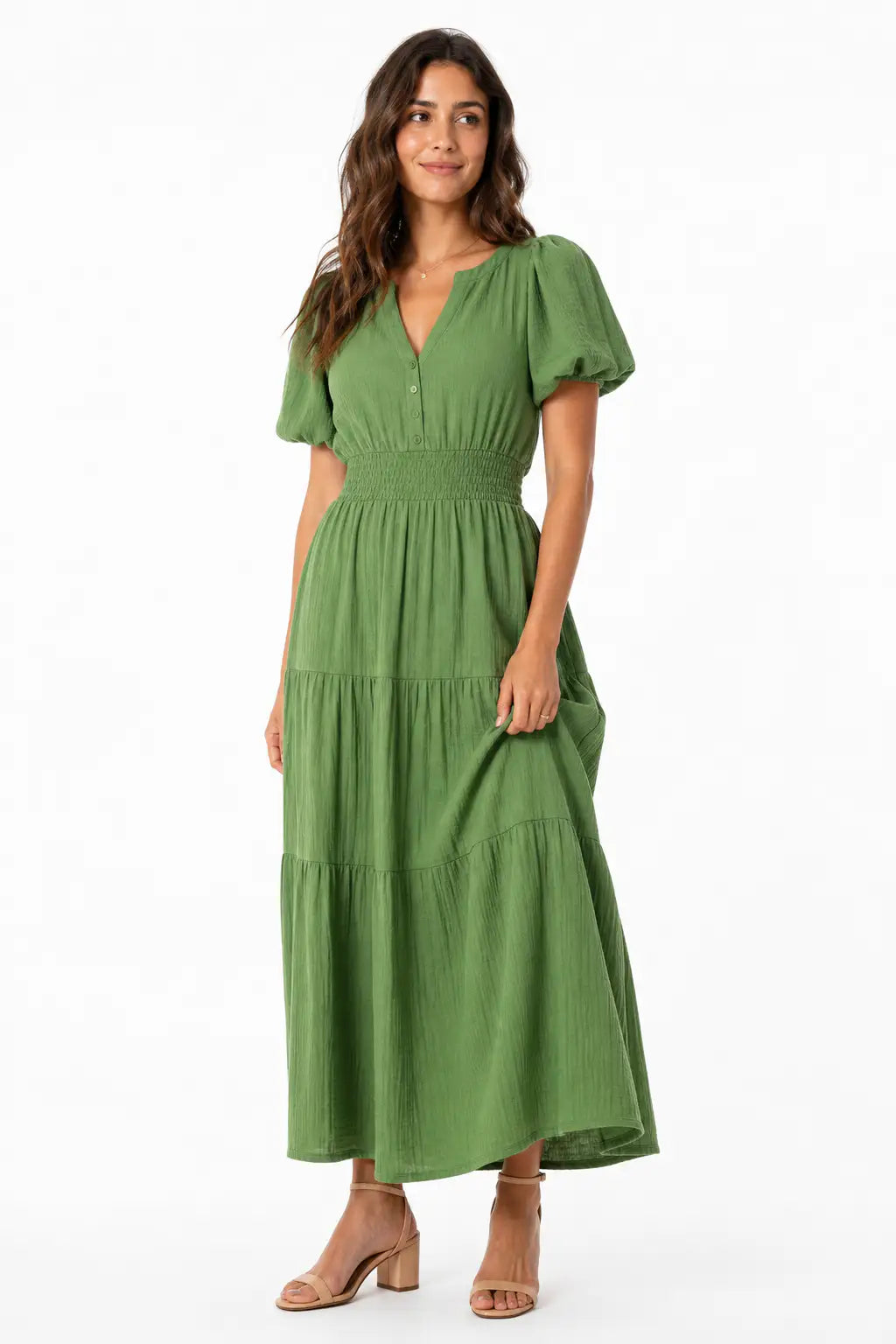 Vestido largo boho - Verde