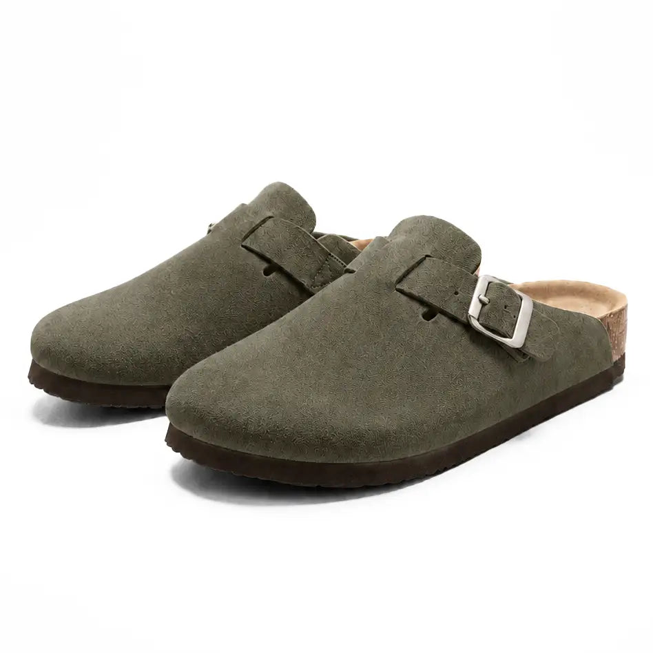 Zuecos de ante - Verde